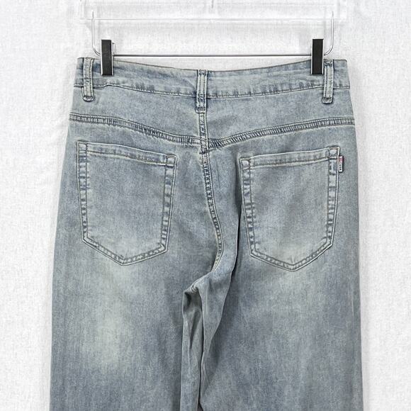 BAYRUE Summer Straight Pants Men 31 Retro Light Blue Wash Jeans Soft Relaxed NEW - Picture 6 of 14